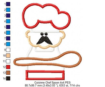 Cuisine Chef with Wood Spoon - Applique