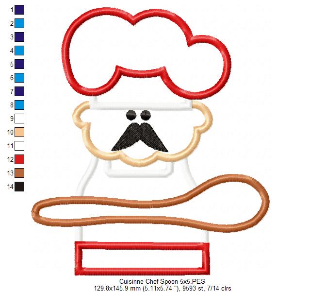 Cuisine Chef with Wood Spoon - Applique