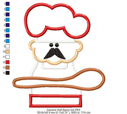 Cuisine Chef with Wood Spoon - Applique