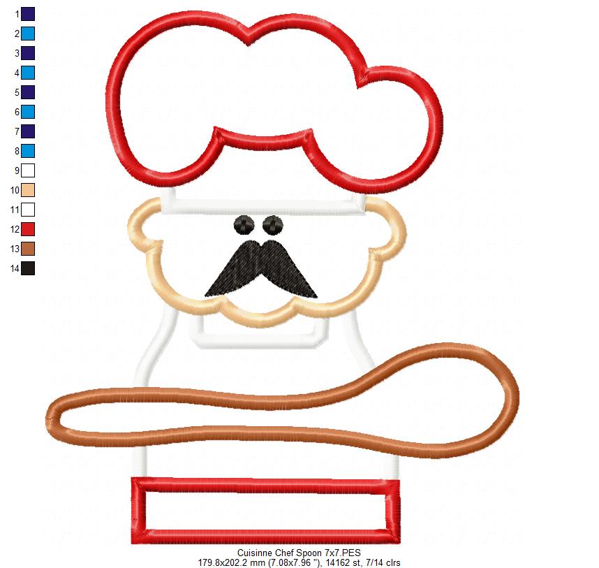 Cuisine Chef with Wood Spoon - Applique