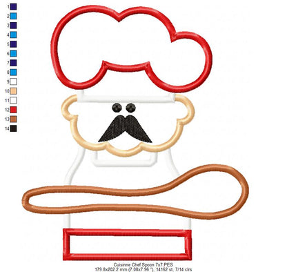 Cuisine Chef with Wood Spoon - Applique