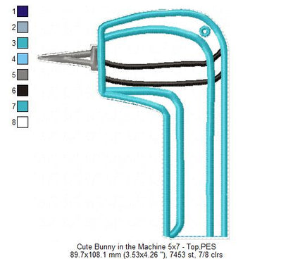 Bunny in the Machine Door Ornament - ITH Project - Machine Embroidery Design