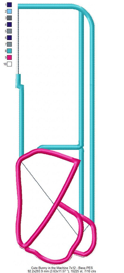 Bunny in the Machine Door Ornament - ITH Project - Machine Embroidery Design