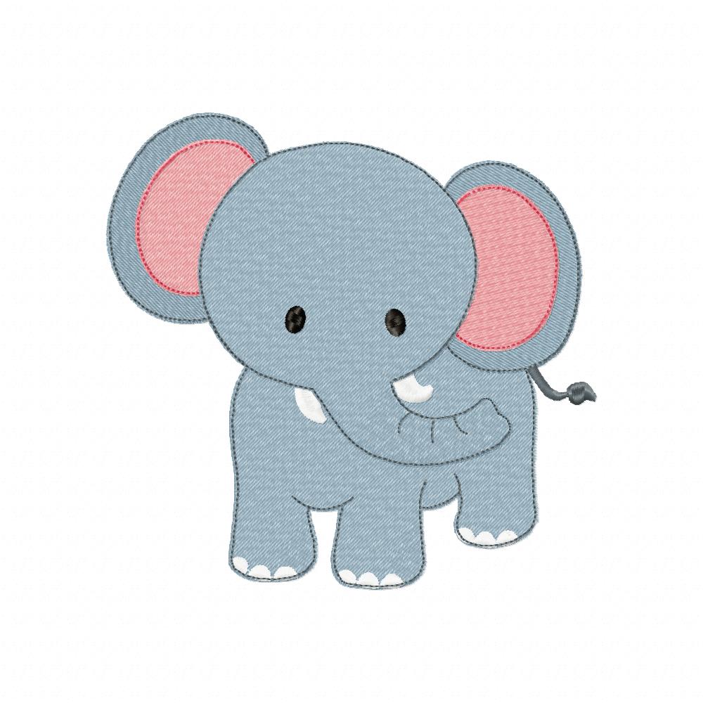 Safari Elephant Boy - Fill Stitch - Machine Embroidery Design