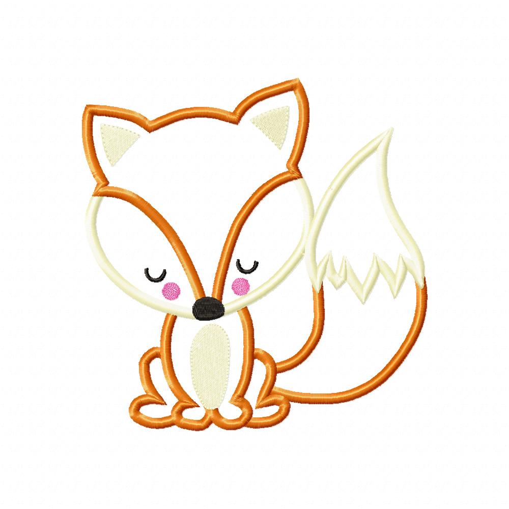 Cute Fox Boy - Applique - Machine Embroidery Design