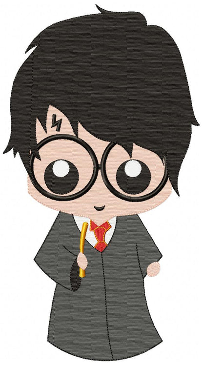 Cute Wizard Boy - Fill Stitch - Machine Embroidery Design