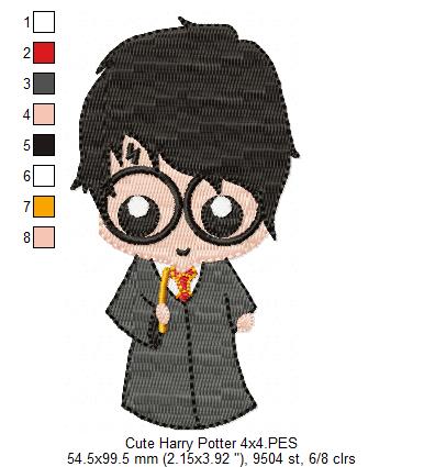 Cute Wizard Boy - Fill Stitch - Machine Embroidery Design