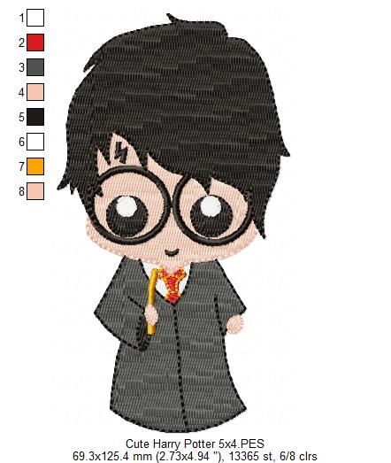 Cute Wizard Boy - Fill Stitch - Machine Embroidery Design