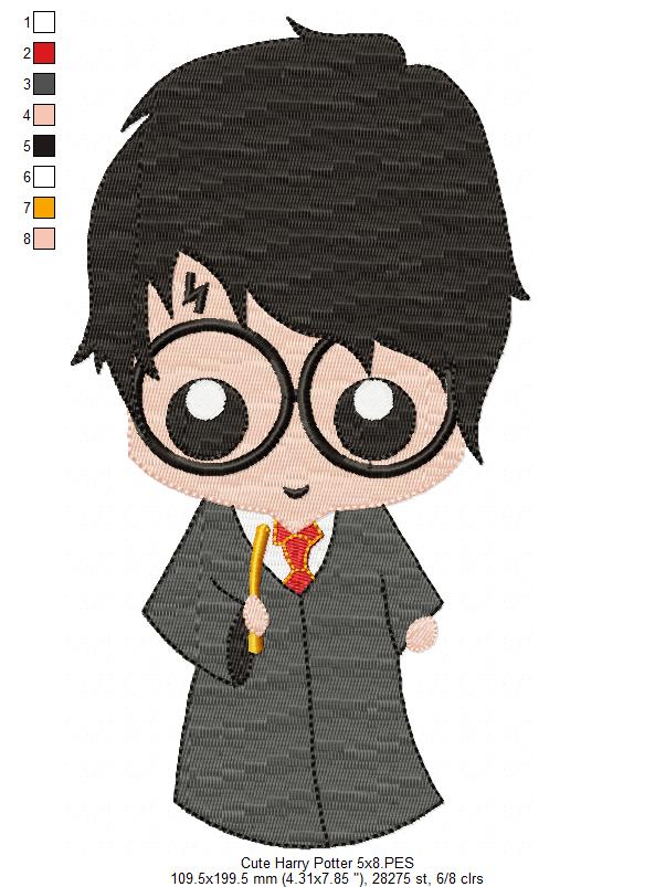 Cute Wizard Boy - Fill Stitch - Machine Embroidery Design