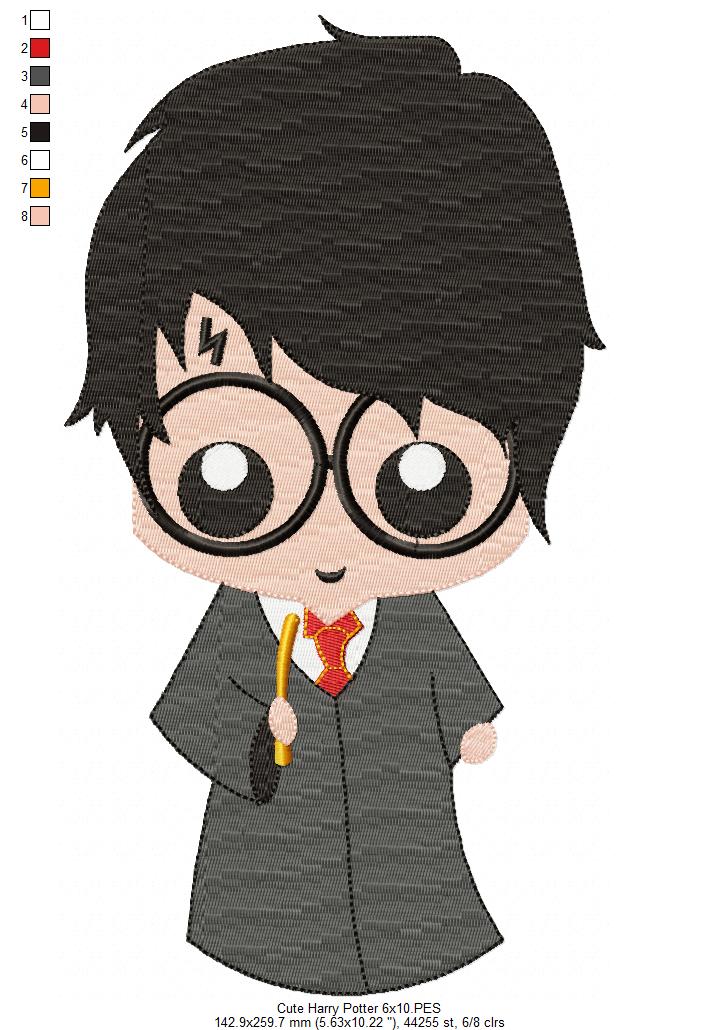 Cute Wizard Boy - Fill Stitch - Machine Embroidery Design