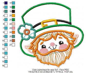 Cute  Leprechaun Ornament - ITH Project - Machine Embroidery Design