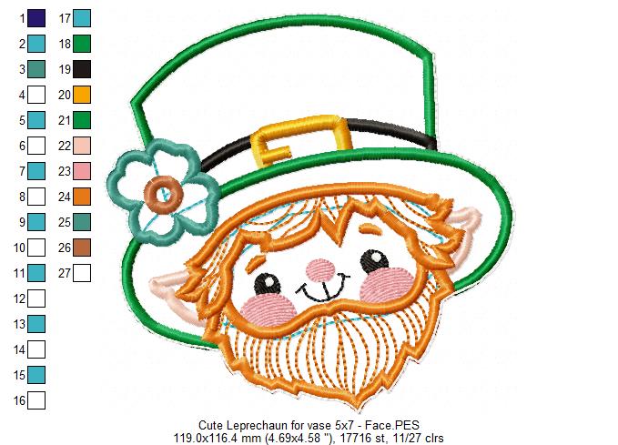 Cute  Leprechaun Ornament - ITH Project - Machine Embroidery Design