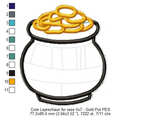 Cute  Leprechaun Ornament - ITH Project - Machine Embroidery Design