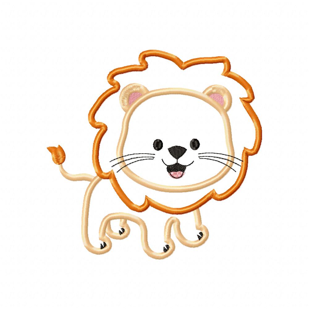 Safari Lion Boy - Applique - Machine Embroidery Design