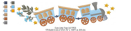 Cute Little Train - Fill Stitch - Machine Embroidery Design
