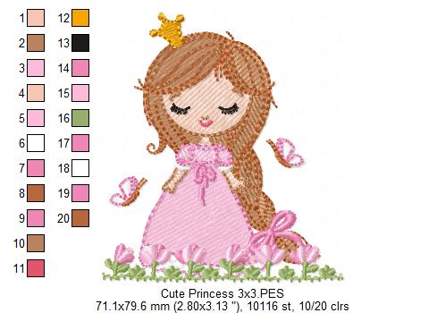Little Princess - Fill Stitch - Machine Embroidery Design