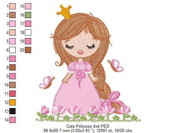 Little Princess - Fill Stitch - Machine Embroidery Design