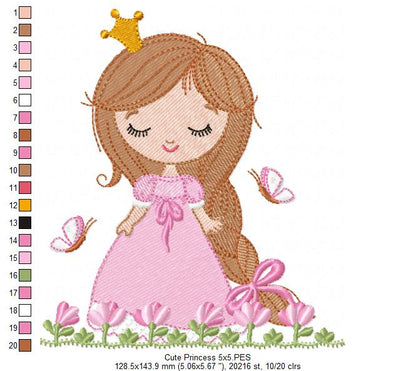 Little Princess - Fill Stitch - Machine Embroidery Design