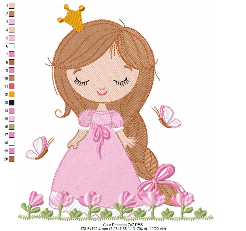 Little Princess - Fill Stitch - Machine Embroidery Design