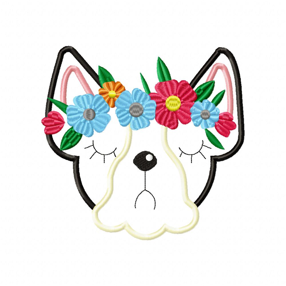Cute Puppy - Applique - Machine Embroidery Design