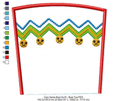 Cute Santa Boot Ornament - ITH Project - Machine Embroidery Design