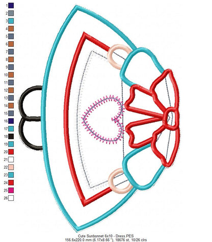 Cute Sunbonnet Doll - ITH Project - Machine Embroidery Design