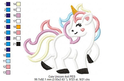 ✨ Magical Dream Unicorn - Applique - Machine Embroidery Design