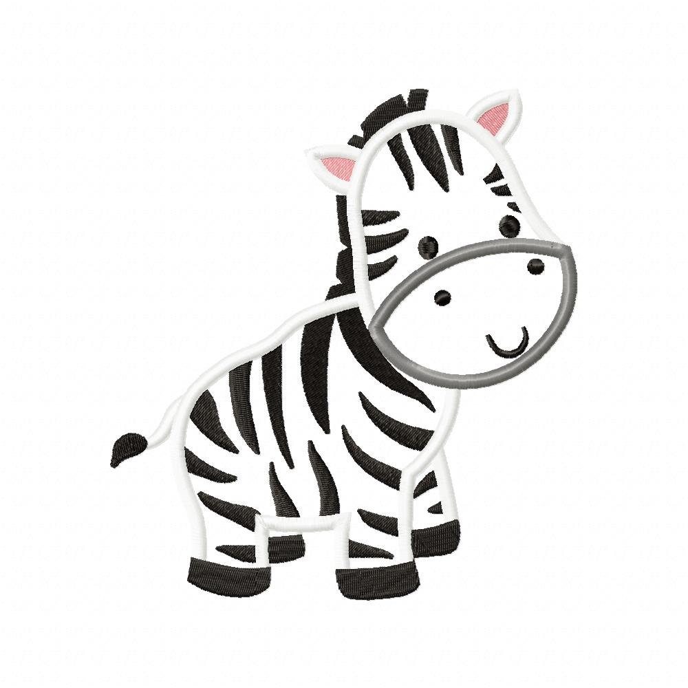 Safari Zebra Boy - Applique - Machine Embroidery Design