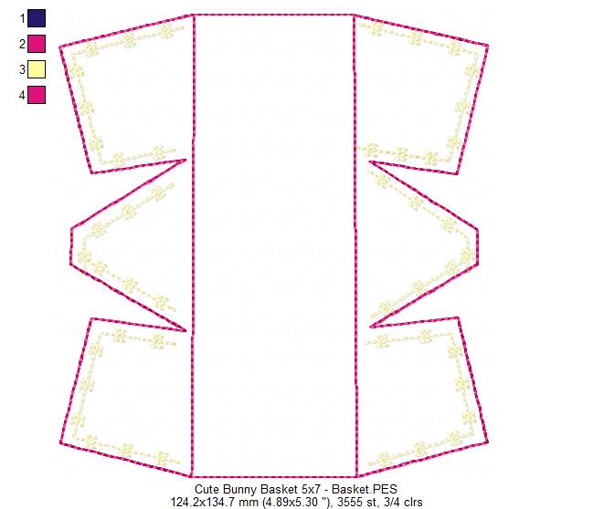 Cute Easter Basket  - ITH Project - Machine Embroidery Design