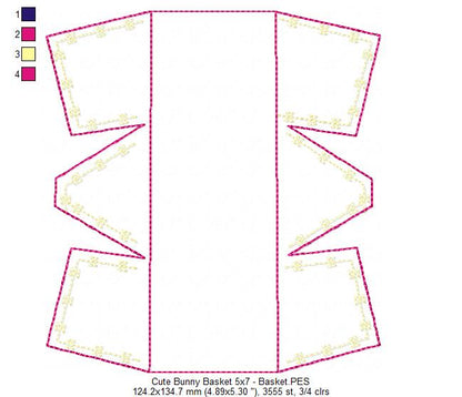 Cute Easter Basket  - ITH Project - Machine Embroidery Design