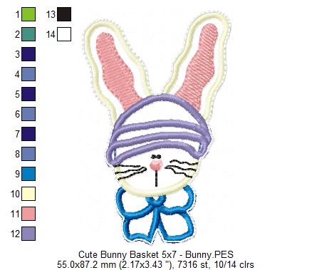 Cute Easter Basket  - ITH Project - Machine Embroidery Design