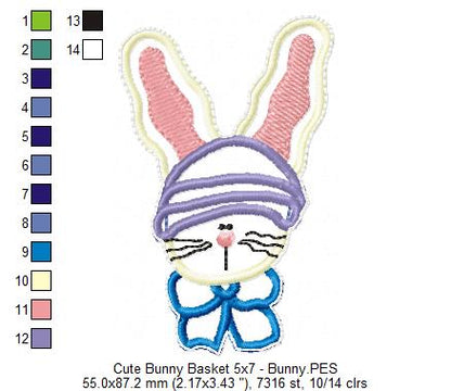 Cute Easter Basket  - ITH Project - Machine Embroidery Design