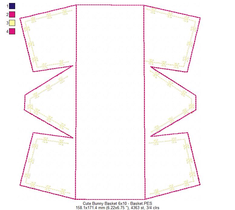 Cute Easter Basket  - ITH Project - Machine Embroidery Design