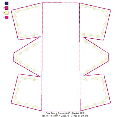 Cute Easter Basket  - ITH Project - Machine Embroidery Design