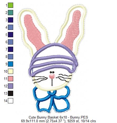 Cute Easter Basket  - ITH Project - Machine Embroidery Design