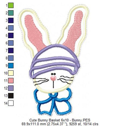 Cute Easter Basket  - ITH Project - Machine Embroidery Design