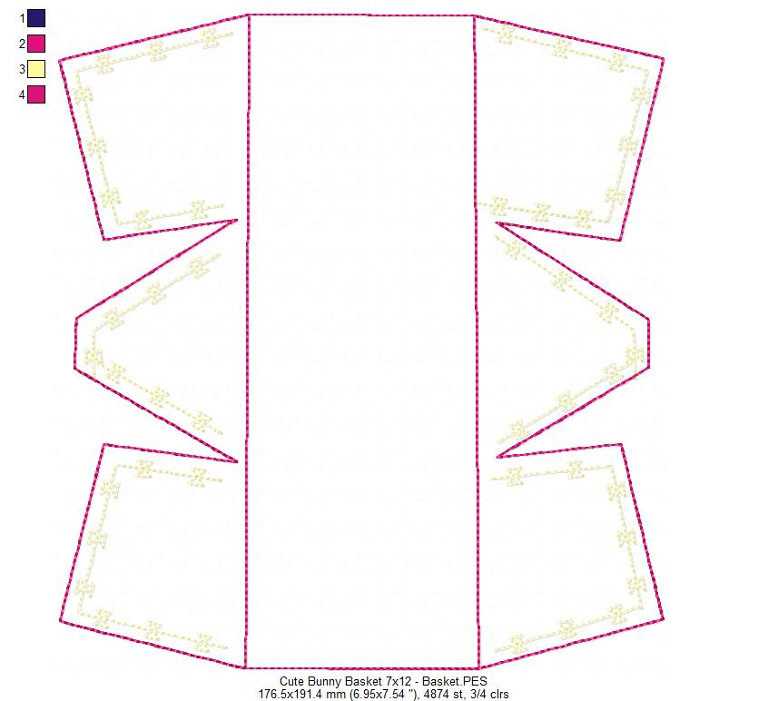 Cute Easter Basket  - ITH Project - Machine Embroidery Design