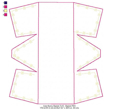 Cute Easter Basket  - ITH Project - Machine Embroidery Design