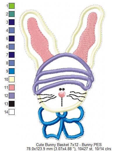 Cute Easter Basket  - ITH Project - Machine Embroidery Design
