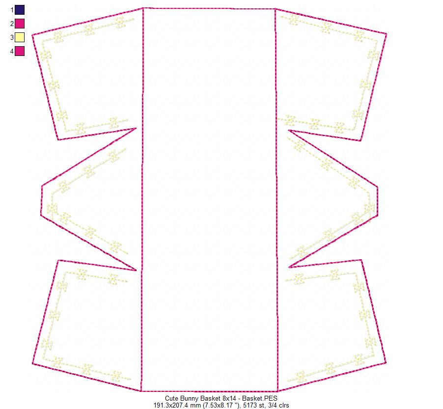 Cute Easter Basket  - ITH Project - Machine Embroidery Design