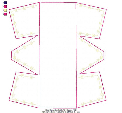 Cute Easter Basket  - ITH Project - Machine Embroidery Design