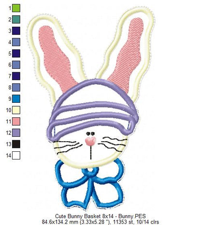 Cute Easter Basket  - ITH Project - Machine Embroidery Design