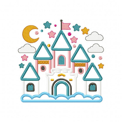 Princess Castle - Applique - Machine Embroidery Design