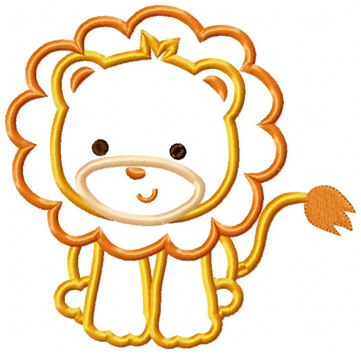 Cute Safari Lion Boy - Applique - Machine Embroidery Design