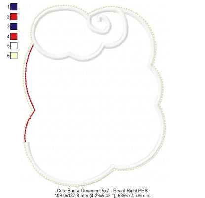 Cute Santa Ornament - ITH Project - Machine Embroidery Design