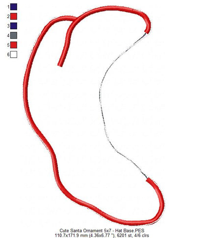 Cute Santa Ornament - ITH Project - Machine Embroidery Design