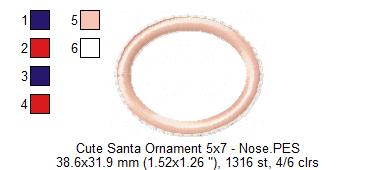 Cute Santa Ornament - ITH Project - Machine Embroidery Design