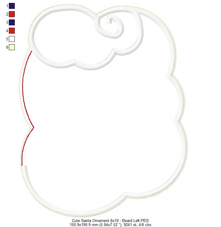 Cute Santa Ornament - ITH Project - Machine Embroidery Design