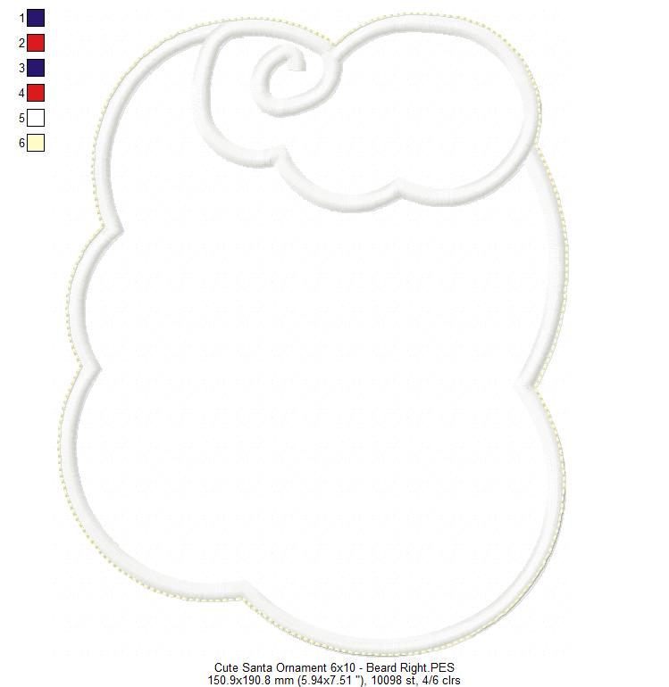 Cute Santa Ornament - ITH Project - Machine Embroidery Design