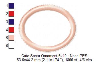 Cute Santa Ornament - ITH Project - Machine Embroidery Design